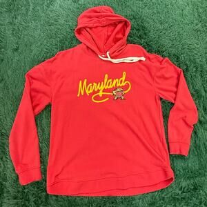University Maryland Y2K Red Pullover Sweatshirt Hoodie Sweater Sz M